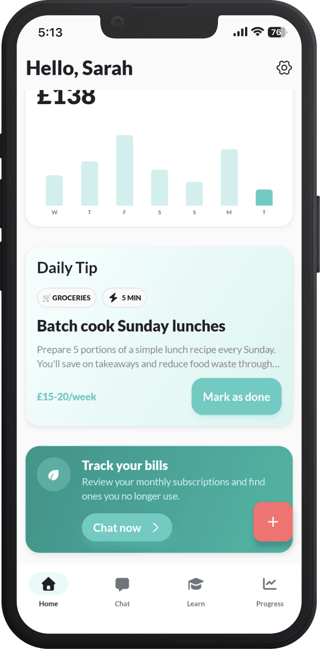 Florish daily tips screen